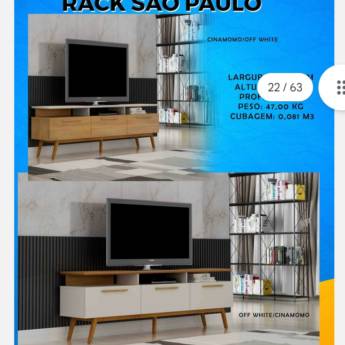 Comprar o produto de Rack São Paulo - Estilo e Organização para sua Sala em Uberlândia em Móveis em Uberlândia, MG por Solutudo