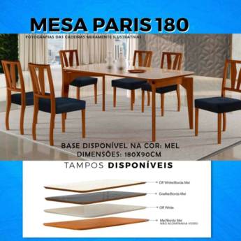 Comprar o produto de Mesa Paris 180 - Elegância e Estilo para sua Sala de Jantar em Uberlândia em Móveis em Uberlândia, MG por Solutudo