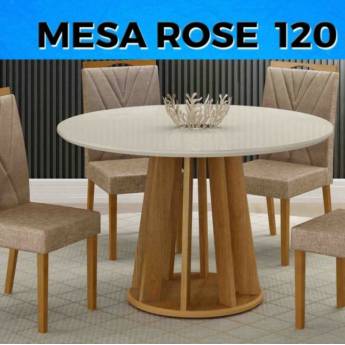 Comprar o produto de Mesa Rose 120 - Charme e Versatilidade para Sua Sala de Jantar em Uberlândia em Móveis em Uberlândia, MG por Solutudo