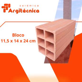 Comprar o produto de Bloco Cerâmico 11,5 x 14 x 24 cm  em Cerâmica pela empresa Cerâmica Argitécnica  em Itapetininga, SP por Solutudo