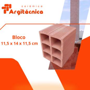 Comprar o produto de Bloco de Cerâmica 11,5 x 14 x 11,5 cm em Cerâmica pela empresa Cerâmica Argitécnica  em Itapetininga, SP por Solutudo