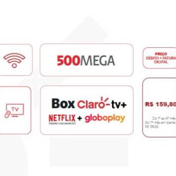 Comprar o produto de 500 MEGA + Box Claro Tv + Netflix + Globoplay em Planos de telefone, internet e tv em Aracaju, SE por Solutudo
