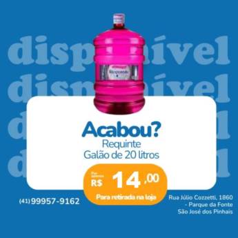 Comprar o produto de Galão de Água de 20 Litros Requinte - R$14,00 - Para retirar na Loja em Água e Gelo em São José dos Pinhais, PR por Solutudo