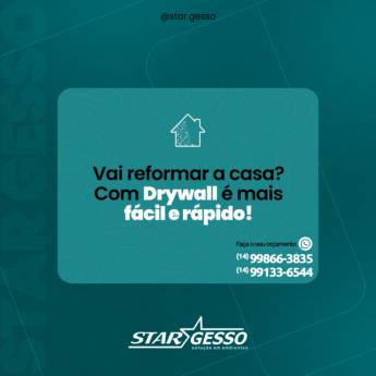 Comprar o produto de Parede de Gesso Drywall - Versatilidade e Estilo em Barra Bonita em Gesso em Barra Bonita, SP por Solutudo