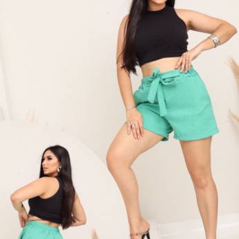 Comprar o produto de Short Feminino no Linho - Conforto e Estilo em Santa Cruz do Capibaribe em Roupas e Acessórios em Santa Cruz do Capibaribe, PE por Solutudo
