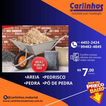 Comprar o produto de Ensacados: Areia, Pedra, Pedrisco ou Pó de Pedra • R$7,00 em Ofertas em Atibaia, SP por Solutudo Comprar o produto de Ensacados: Areia, Pedra, Pedrisco ou Pó de Pedra • R$7,00 em Ofertas em Atibaia, SP por Solutudo