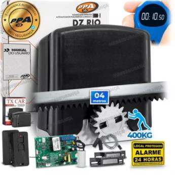 Comprar o produto de Kit Motor de Portão PPA Deslizante Eletrônico 4m Turbo 400kg - Segurança e Praticidade em Assis/SP em Motor para Portão Eletrônico em Assis, SP por Solutudo