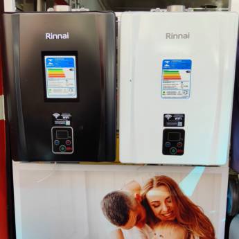 Comprar o produto de Aquecedores de Água Rinnai – Conforto e Eficiência em Vários Tamanhos para sua Casa em Campo Grande, MS em Aquecedores de Água pela empresa Chama Dos Fogões em Campo Grande, MS por Solutudo