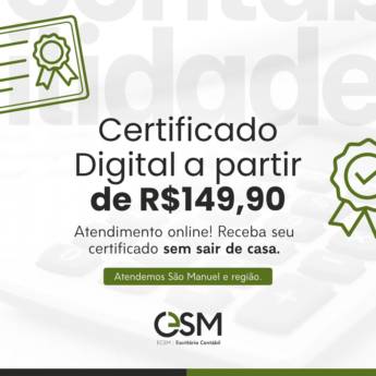 Comprar o produto de Certificado Digital - Agilidade e Segurança em São Manuel em Contabilidade em São Manuel, SP por Solutudo