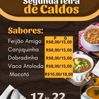 Comprar o produto de Segunda Feira de Caldos em Caldos em Leopoldina, MG por Solutudo