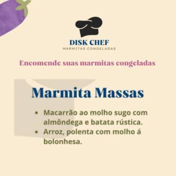 Comprar o produto de Marmita Massas  em Marmitarias em Botucatu, SP por Solutudo