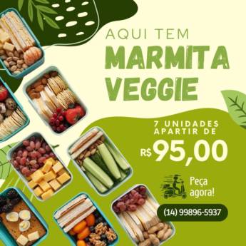 Comprar o produto de Marmita Veggie - 7 unidades a partir de 95,00  em Marmitarias em Botucatu, SP por Solutudo