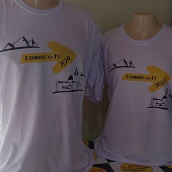 Comprar o produto de Camiseta Branca Personalizada do P ao GG - Qualidade e Exclusividade em São Manuel, SP em Estamparias pela empresa Naves Estamparia e Personalizados em São Manuel, SP por Solutudo