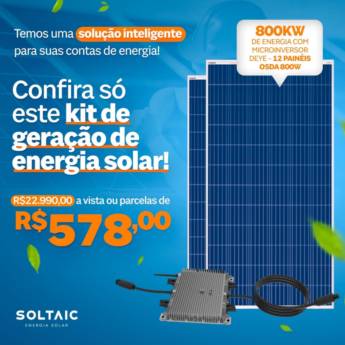 Comprar o produto de Sistema Solar com Microinversores 800 kWh/mês - Maximização de Energia - Ribeirão Preto em Energia Solar em Ribeirão Preto, SP por Solutudo