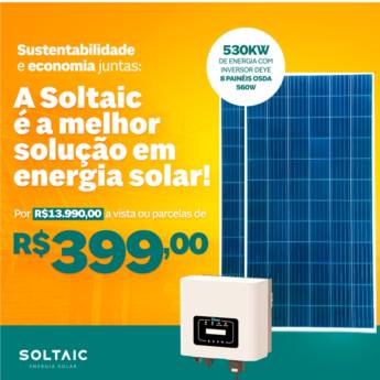 Comprar o produto de Sistema Solar Fotovoltaico com Inversor de String 530 kWh/mês - Eficiência Consolidada - Ribeirão Preto em Energia Solar em Ribeirão Preto, SP por Solutudo