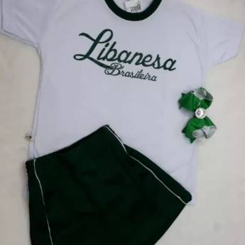 Comprar o produto de Shorts saia e Camiseta Uniforme Escola Libanesa em Uniformes Escolares em Foz do Iguaçu, PR por Solutudo