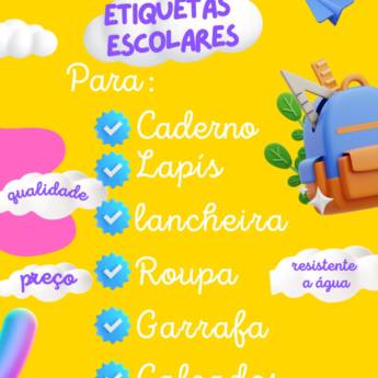Comprar o produto de Etiquetas Escolares em Papelarias em Botucatu, SP por Solutudo