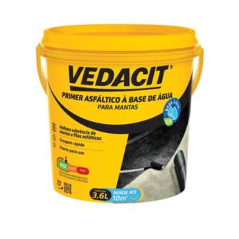 Comprar o produto de Vedacit Primer Asfáltico á Base de Água para Mantas 3,6L  em Materiais para Construção em Boituva, SP por Solutudo