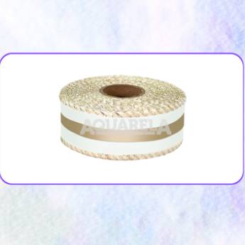 Comprar o produto de FITA TNT LAMÊ - BRANCO/DOURADO em Fitas TNT Lamê em São Paulo, SP por Solutudo