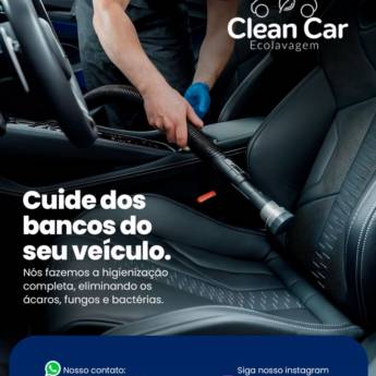 Comprar produto Limpeza de Bancos Veículares  em Higienização Automotiva pela empresa Clean Car - Ecolavagem em Mineiros, GO