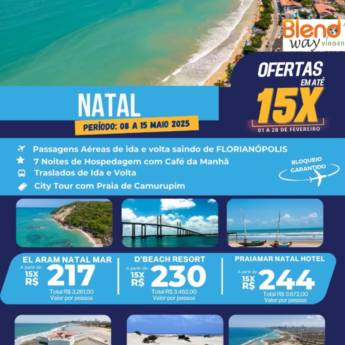 Comprar o produto de A cidade do sol e das dunas: ofertas incríveis de viagem para Natal! em Ofertas: Hotéis e Viagens pela empresa Blend Way Viagens em Mineiros, GO por Solutudo