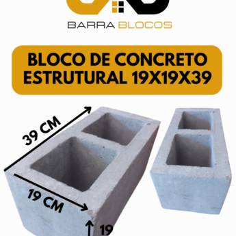 Comprar o produto de Bloco de Concreto 19x19x39 – Resistência e Qualidade em Barra Bonita, SP em Concretos em Barra Bonita, SP por Solutudo