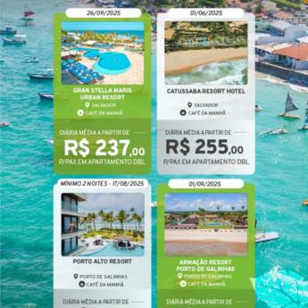 Comprar o produto de Os Melhores Resorts do Nordeste: Bahia e Pernambuco com a Blend Way Viagens em Ofertas: Hotéis e Viagens pela empresa Blend Way Viagens em Mineiros, GO por Solutudo