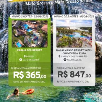 Comprar o produto de  Explore os Encantos do Centro-Oeste: Resorts em Mato Grosso e Mato Grosso do Sul com a Blend Way Viagens em Ofertas: Hotéis e Viagens pela empresa Blend Way Viagens em Mineiros, GO por Solutudo