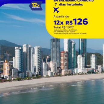 Comprar o produto de Aéreo para Balneário Camboriú: Garanta Seu Lugar para o Réveillon com a Blend Way Viagens em Ofertas: Hotéis e Viagens pela empresa Blend Way Viagens em Mineiros, GO por Solutudo