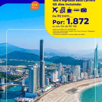Comprar o produto de  Balneário Camboriú com Desconto e Ingresso para o Beto Carrero – Aproveite com a Blend Way Viagens! em Ofertas: Hotéis e Viagens pela empresa Blend Way Viagens em Mineiros, GO por Solutudo