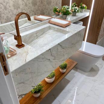Comprar o produto de Lavatórios Personalizados com Design Sofisticado em Piracicaba, SP em Marmorarias pela empresa Piramarmores - Marmoraria Piracicaba em Piracicaba, SP por Solutudo