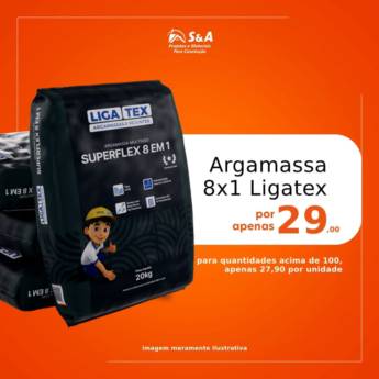 Comprar o produto de Argamassa 8x1 Ligatex em Avaré – Apenas R$29,00 em Materiais para Construção em Avaré, SP por Solutudo