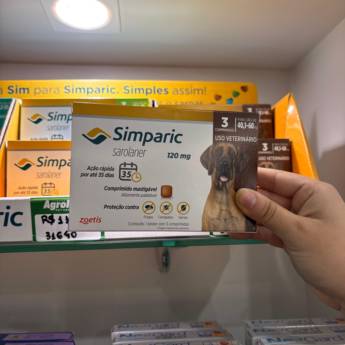 Comprar o produto de Carrapaticida Simparic 40,1 a 60 kg 120mg - Melhor preço em Comprimidos Antipulgas em Mineiros, GO por Solutudo