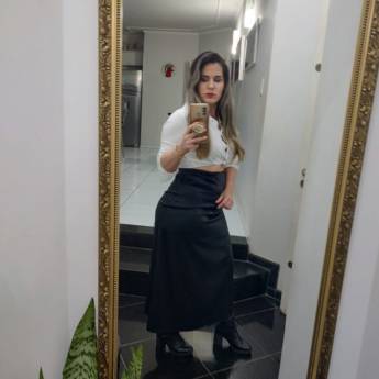 Comprar o produto de Saia Preta em Cetim do P ao G – Sofisticação por R$129,00 em Roupas e Acessórios em São Manuel, SP por Solutudo