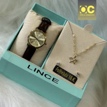 Comprar o produto de Relógio Kits Feminino Lince - LRCH236L25 em Joias e Relógios pela empresa Ótica Conceito em Foz do Iguaçu, PR por Solutudo