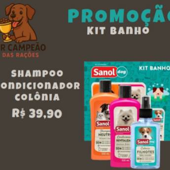 Comprar o produto de Promoção kit Banho em Artigos Pets em Rio de Janeiro, RJ por Solutudo