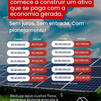 Comprar o produto de Pare de pagar conta de luz e comece a construir um ativo que se paga com a economia gerada! Consórcio Ademicon para Energia Solar em Consórcios em Avaré, SP por Solutudo