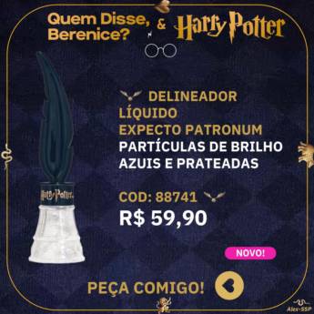 Comprar o produto de Delineador Líquido Expectro Patronum - Partículas de Brilho Azuis e Prateadas - Linha Quem Disse, Berenice? & Harry Potter em Perfumarias - Cosméticos em São Manuel, SP por Solutudo