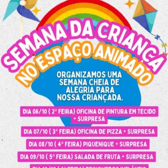 Comprar o produto de Semana da Criança no Espaço Animado em Recreação Infantil em São Manuel, SP por Solutudo