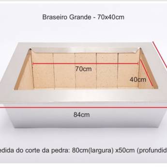 Comprar o produto de Braseiro 70x40 – Inox Duplo Blindado em Acessórios em Atibaia, SP por Solutudo