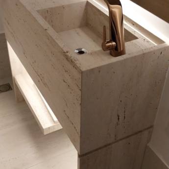 Comprar o produto de Lavatório Travertino Romano – Ninho Verde II, SP em Marmorarias em Ninho Verde II Eco Residence, SP por Solutudo