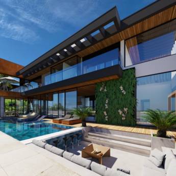 Comprar o produto de Projeto de Arquitetura Residência de 567,46m² + 45,72m² de Piscina - Luxo e Funcionalidade na Riviera de Santa Cristina XIII em Projeto residencial em Ninho Verde II Eco Residence, SP por Solutudo