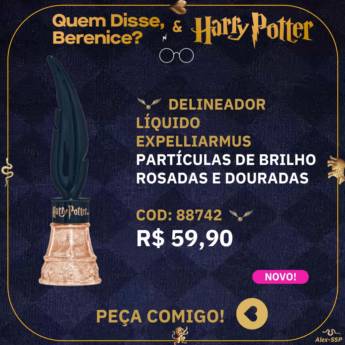 Comprar o produto de Delineador Líquido Expelliarmus - Partículas de Brilho Rosadas e Douradas - Linha Quem Disse, Berenice? & Harry Potter	 em Perfumarias - Cosméticos pela empresa Cris Scudeletti em Areiópolis, SP por Solutudo