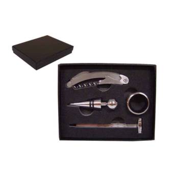 Comprar o produto de 143059 KIT VINHO COM 4 PÇS + ESTOJO em Kit Vinho pela empresa Public Gráfica e Brindes em Ribeirão Preto, SP por Solutudo