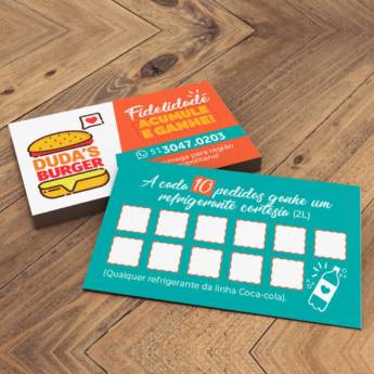 Comprar o produto de Cartão fidelidade verniz total medida 8.8x 4.9 cm em Cartão de Visita pela empresa Public Gráfica e Brindes em Ribeirão Preto, SP por Solutudo