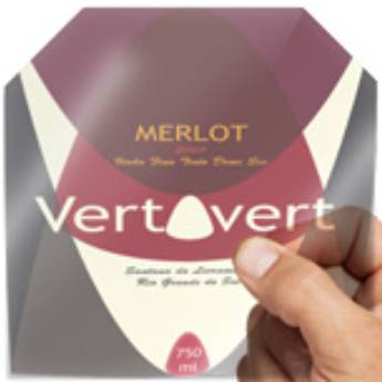 Comprar o produto de RÓTULO BOBINA FOLHA - VINIL TRANSPARENTE COM TINTA BRANCA em Rótulos  pela empresa Public Gráfica e Brindes em Ribeirão Preto, SP por Solutudo