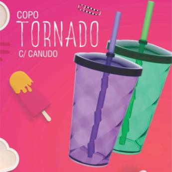 Comprar o produto de Copo Tornado c/ Canudo em Copos pela empresa Public Gráfica e Brindes em Ribeirão Preto, SP por Solutudo