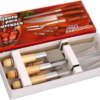 Comprar o produto de Conjunto de Churrasco 9 Peças Inox Madefer em Outros Talheres pela empresa Casa Vitória em Foz do Iguaçu, PR por Solutudo