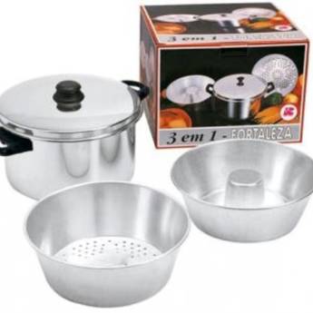 Comprar o produto de  Conjunto Banho Maria Alumínio Polido 3 Peças em Panelas pela empresa Casa Vitória em Foz do Iguaçu, PR por Solutudo
