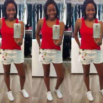 Comprar o produto de Shorts Delave c/ Broches e Barra Desfiada (Disponível no Tamanho: 40/42) em Shorts em Bauru, SP por Solutudo